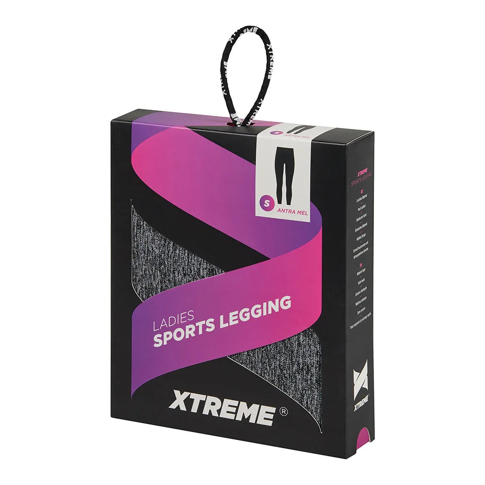 Sportlegging Dames Antraciet Melange M