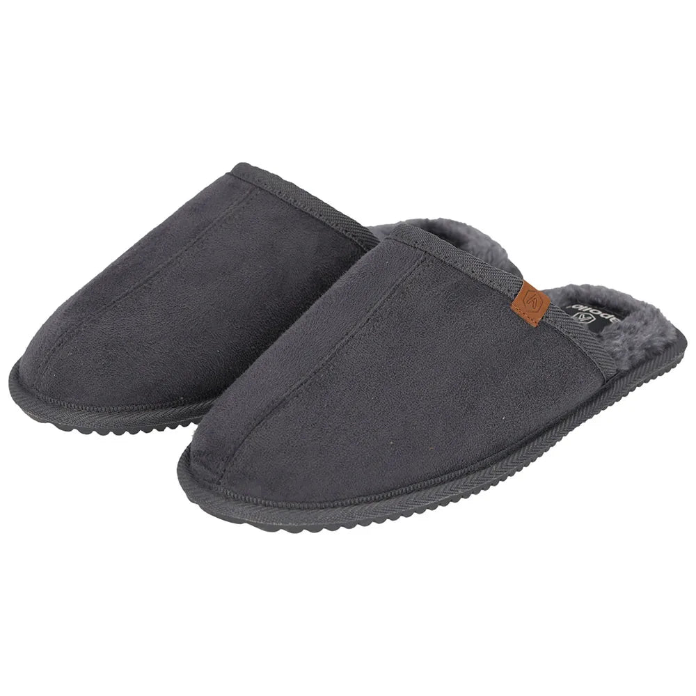 Heren Suede Instapsloffen Donker Grijs 41/42