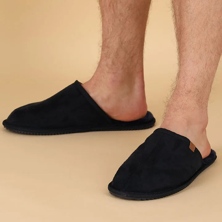 Heren Suede Instapsloffen Navy 41/42
