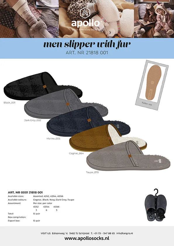 Heren Suede Instapsloffen Zwart 45/46