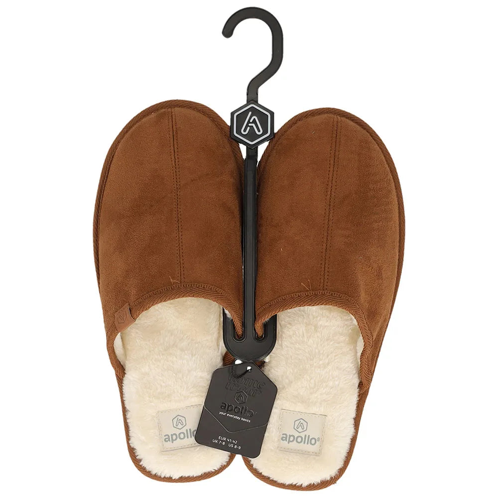 Heren Suede Instapsloffen Cognac 41/42