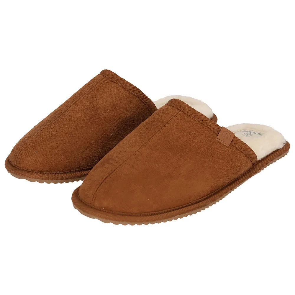 Heren Suede Instapsloffen Cognac