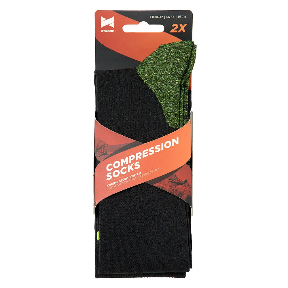 Compressiesokken 2-Pack Zwart 45/47