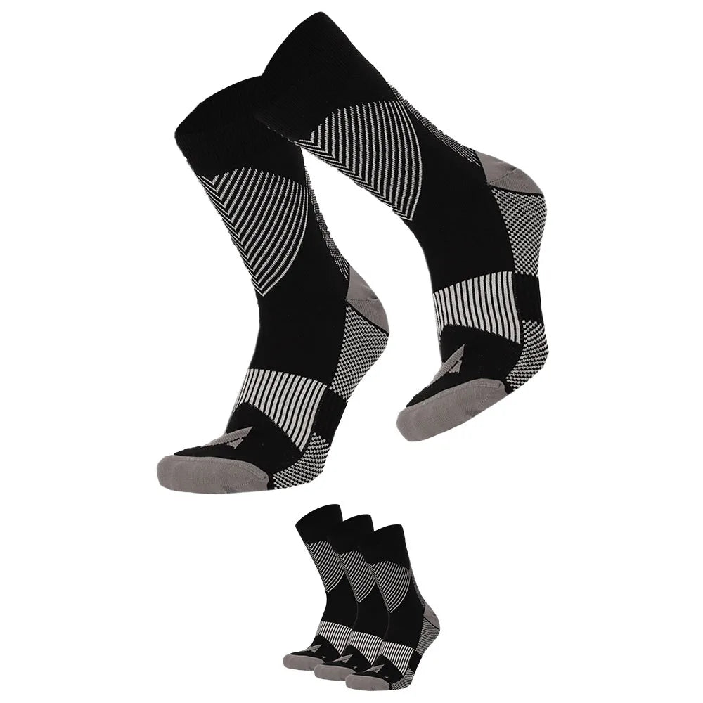Sport Compressie Sokken Laag 3pk Black 35/38