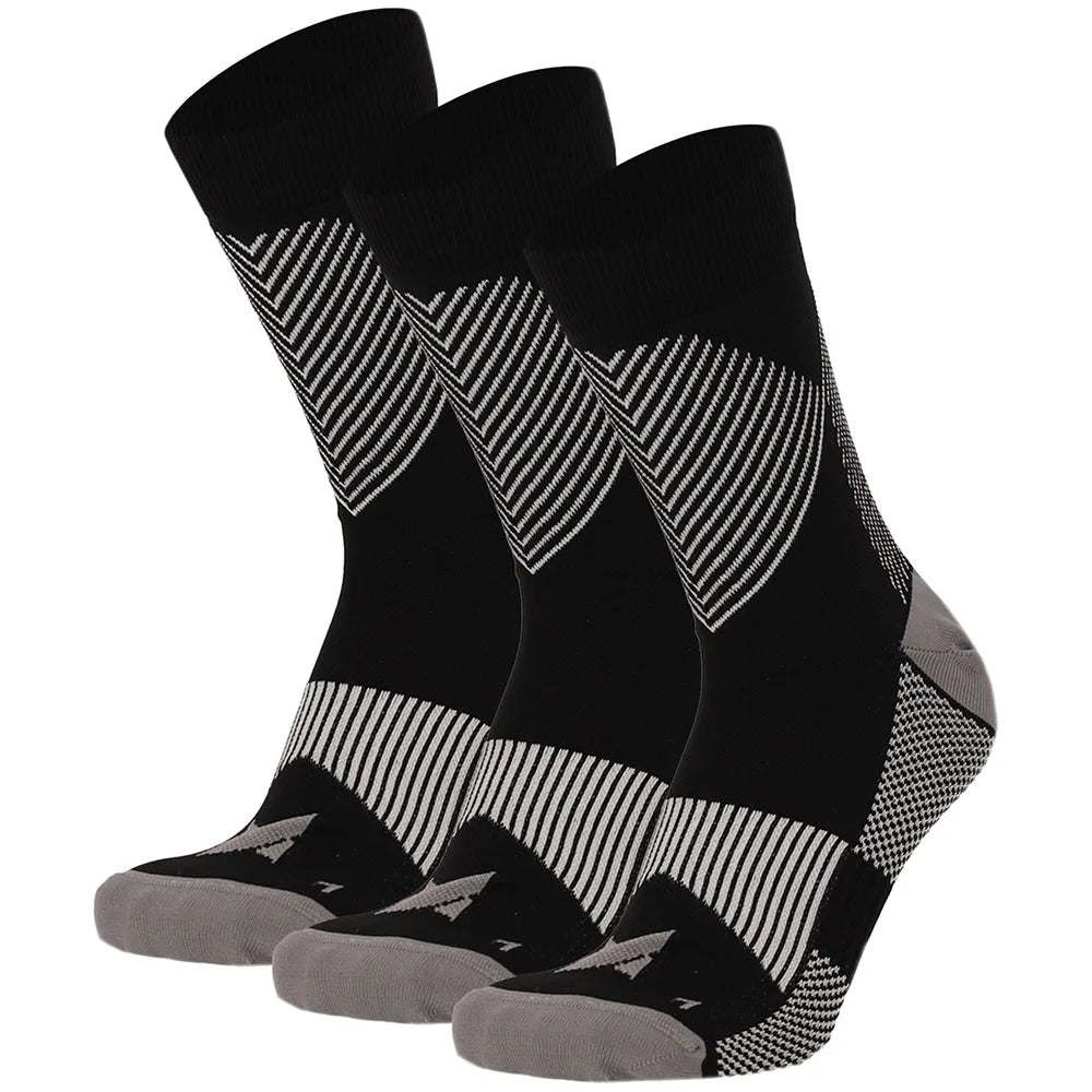 Sport Compressie Sokken Laag 3pk Black 43/45