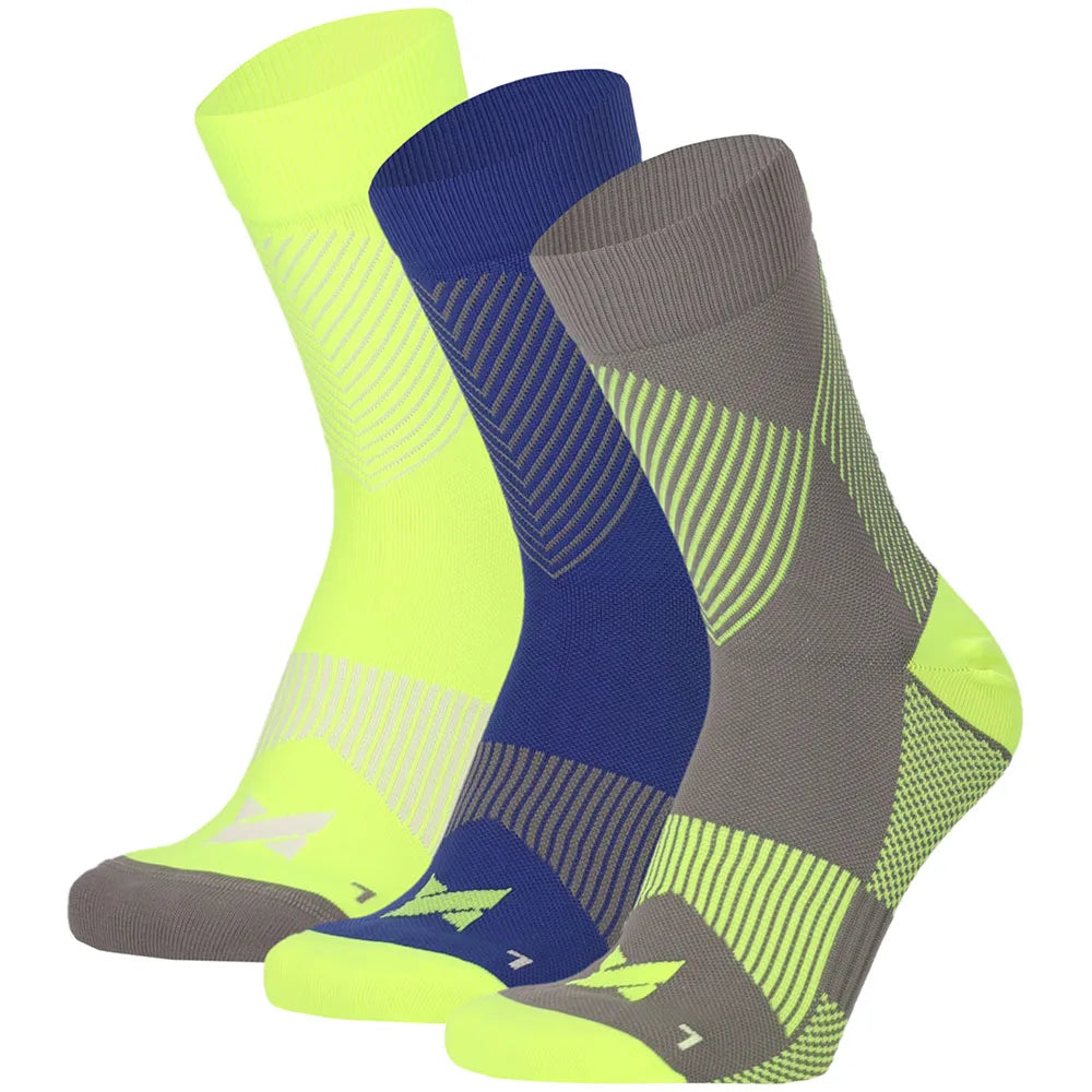 Sport Compressie Sokken Laag 3pk Multi Geel 45/47
