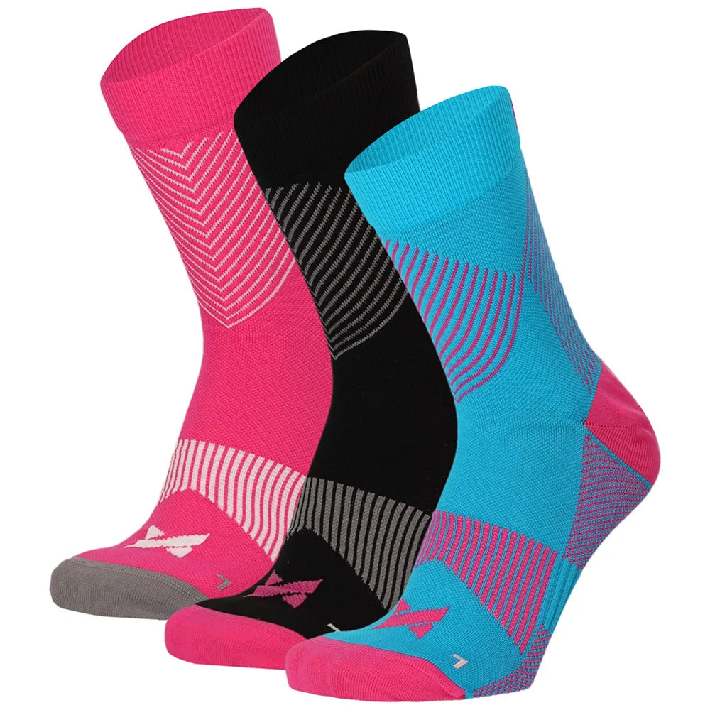 Sport Compressie Sokken Laag 3pk Multi pink 39/42