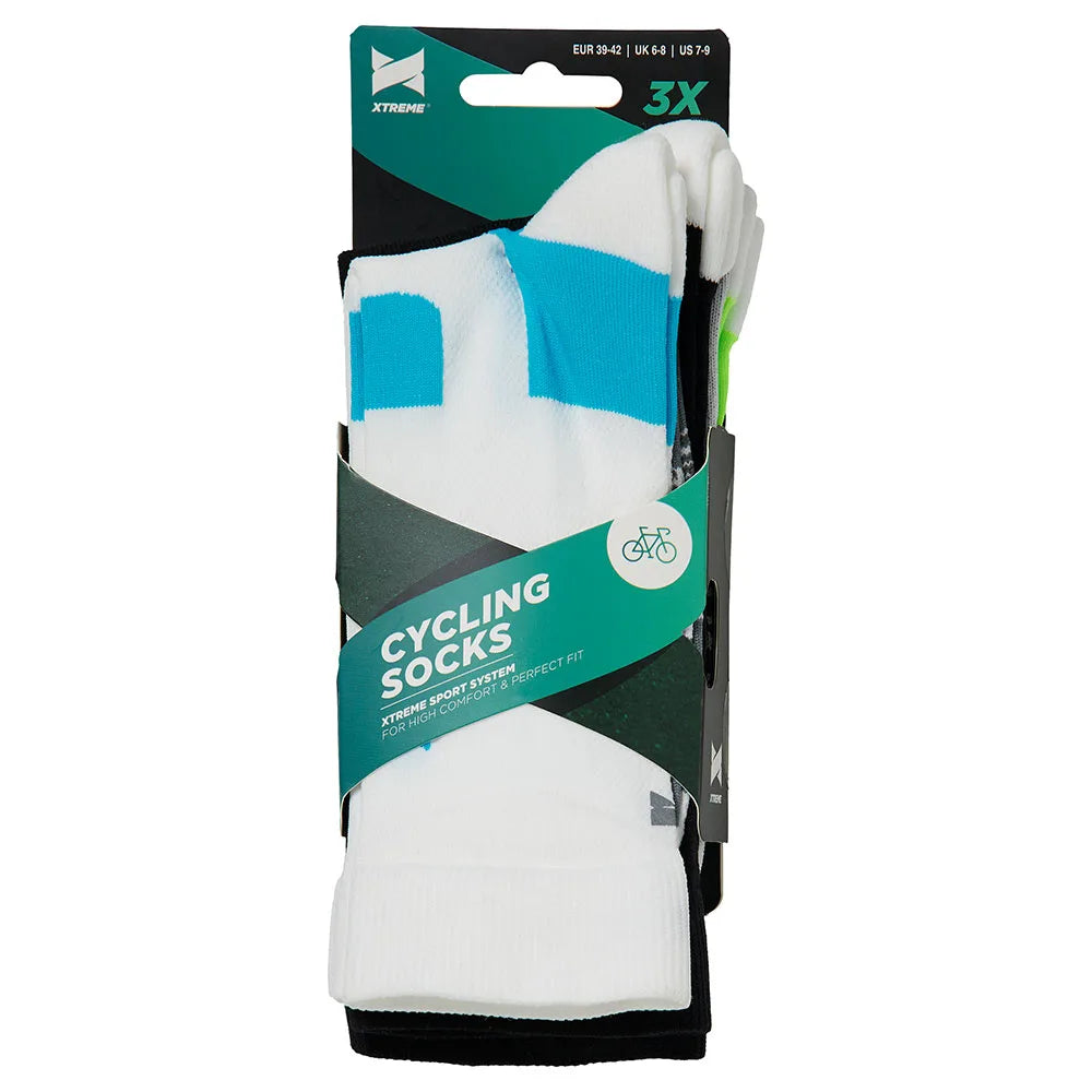 Fietssokken Multi White 3pk 45/47