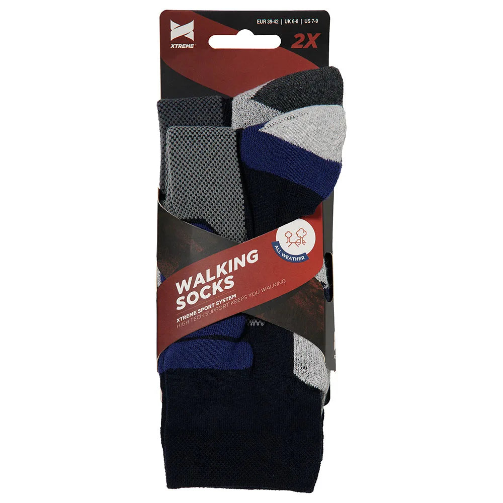 Wandelsokken 2-pk Multi Black 43/46