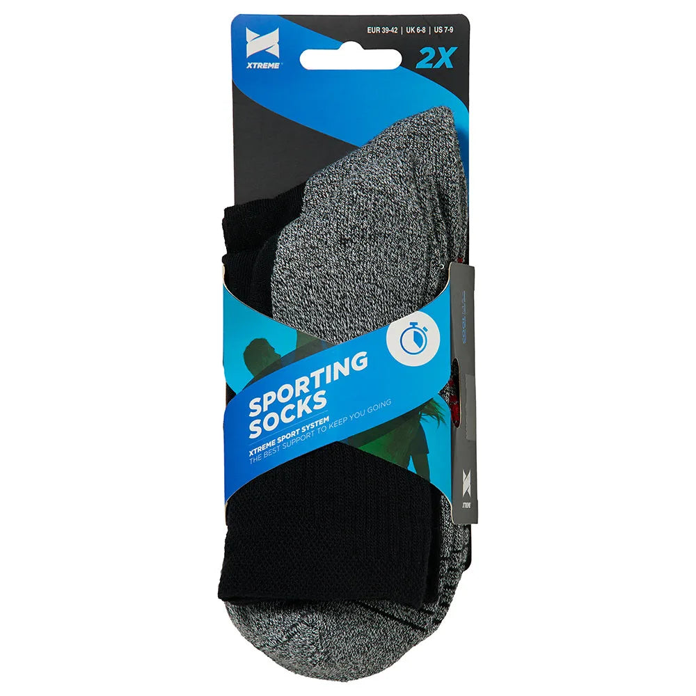 Technische Sportsokken 2-pk Multi Zwart 39/42
