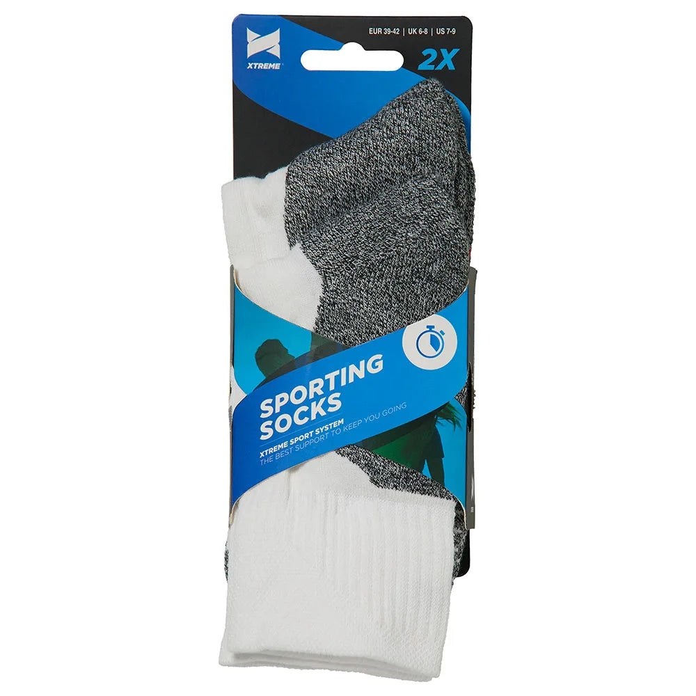 Technische Sportsokken 2-pk Multi Wit 45/47