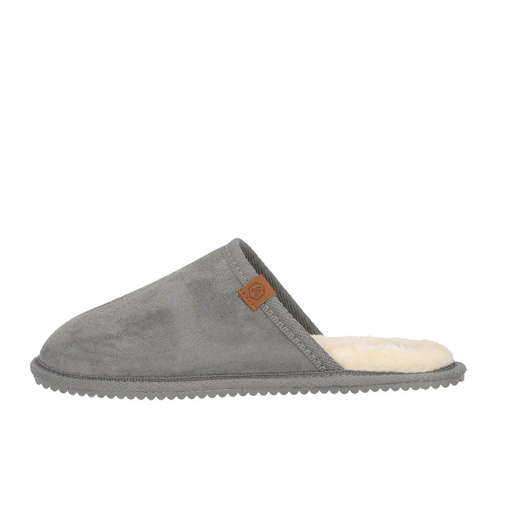 Dames Suede Instapsloffen Grijs