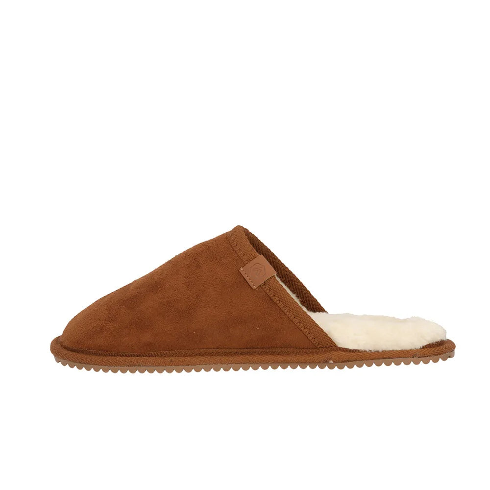 Dames Suede Instapsloffen Cognac 39/40