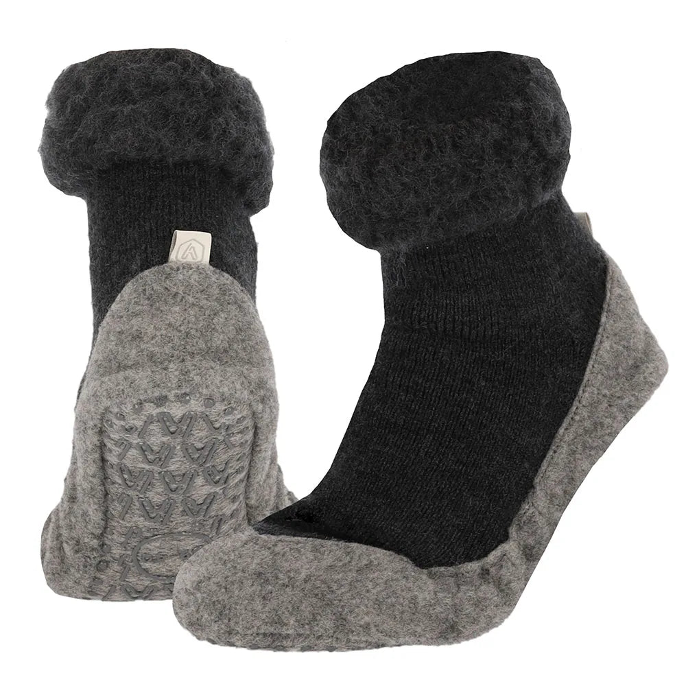 Wollen Pantoffel Sokken Antraciet 41/42