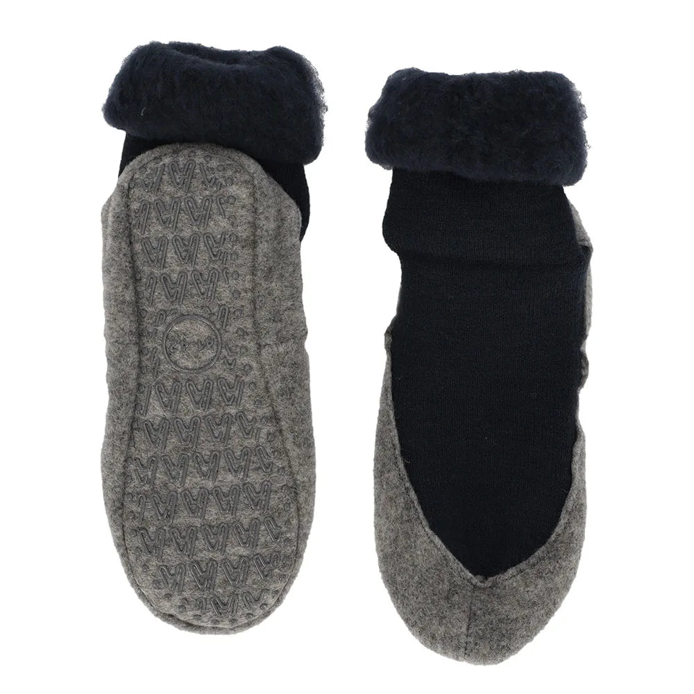 Wollen Pantoffel Sokken Donkerblauw 39/40