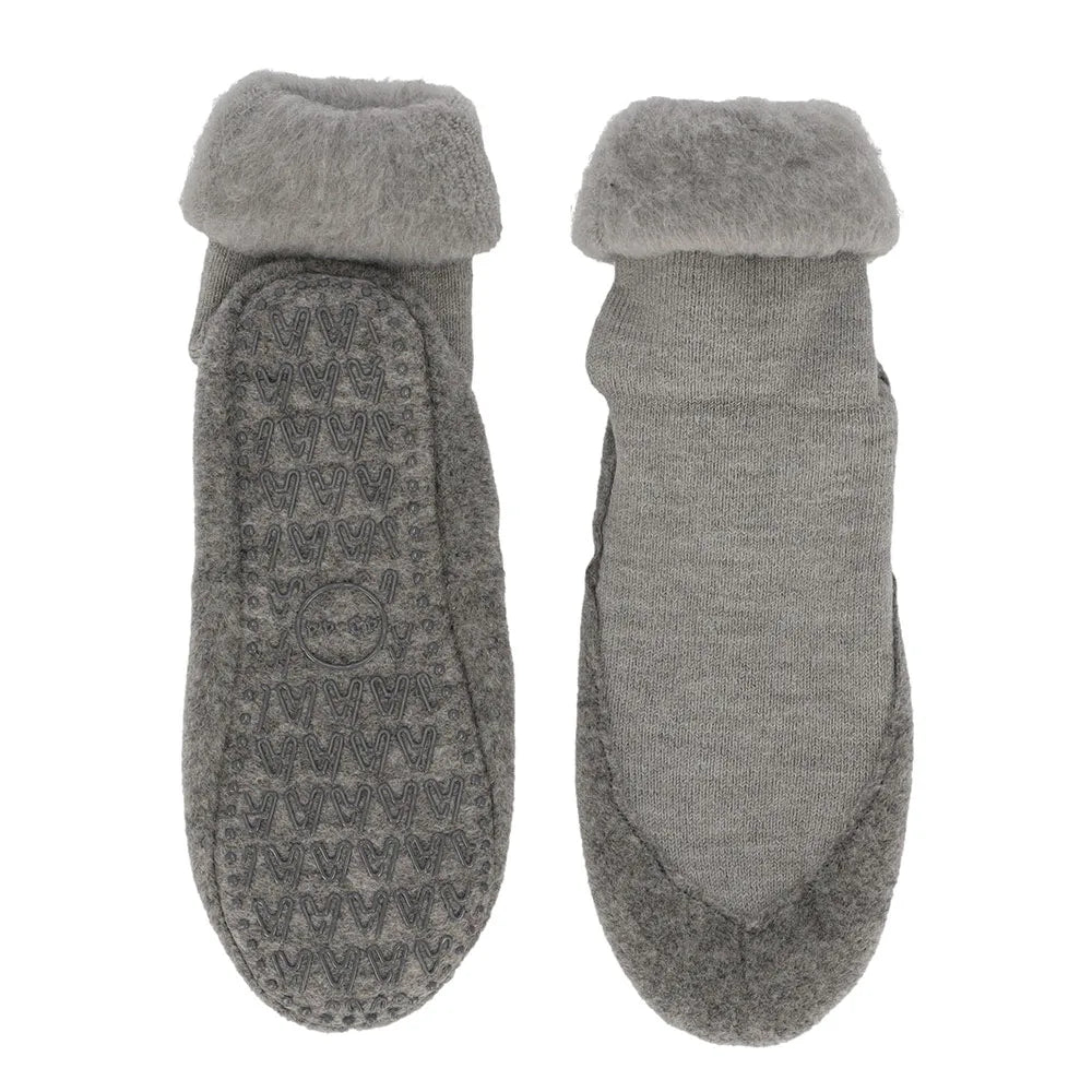 Wollen Pantoffel Sokken Grijs Melange 45/46