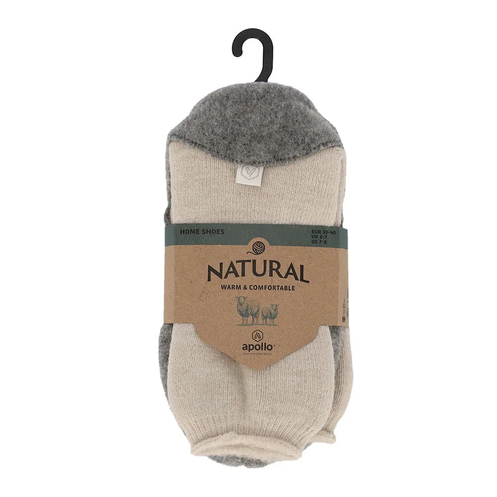 Wollen Pantoffel Sokken Beige 43/44