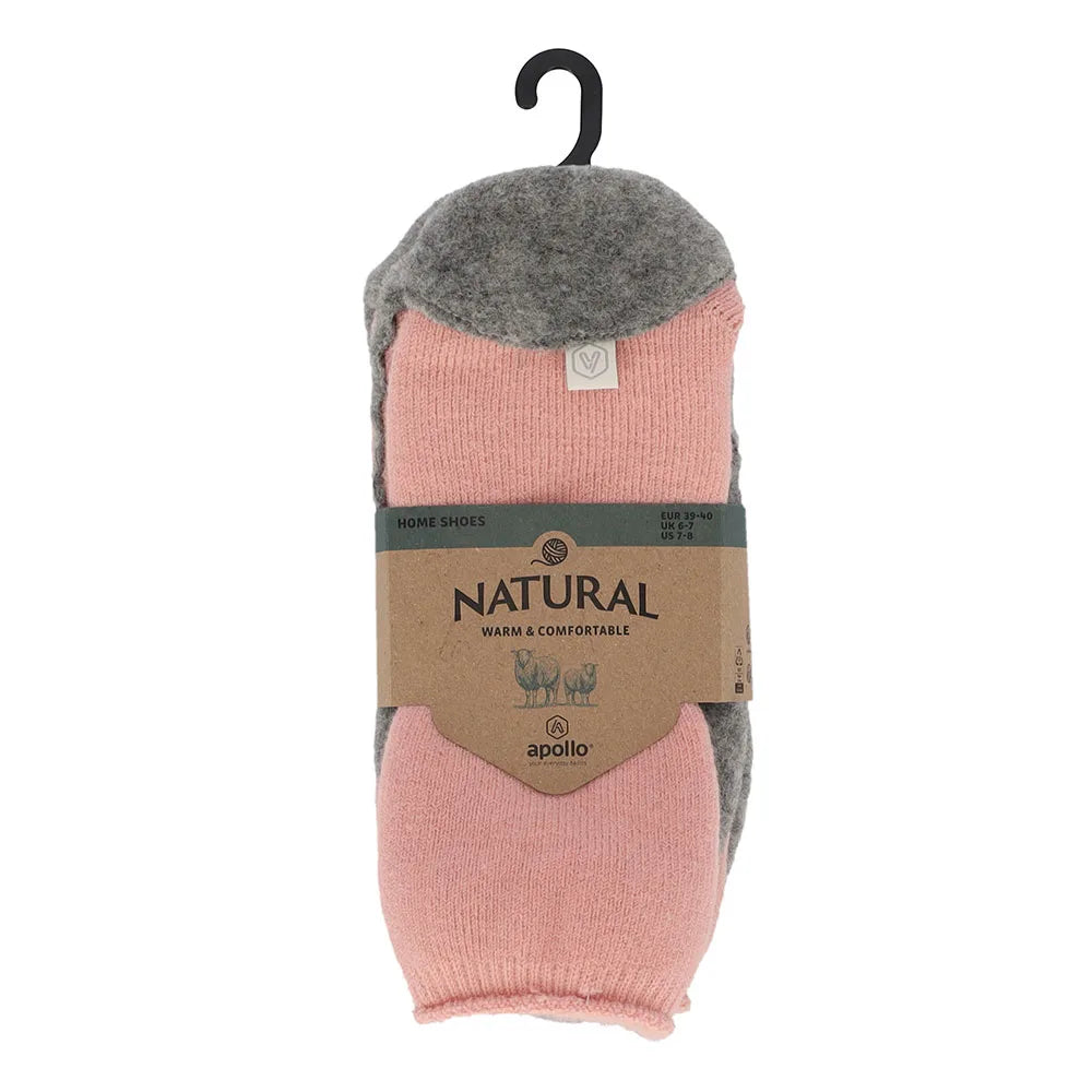 Wollen Pantoffel Sokken Roze 37/38