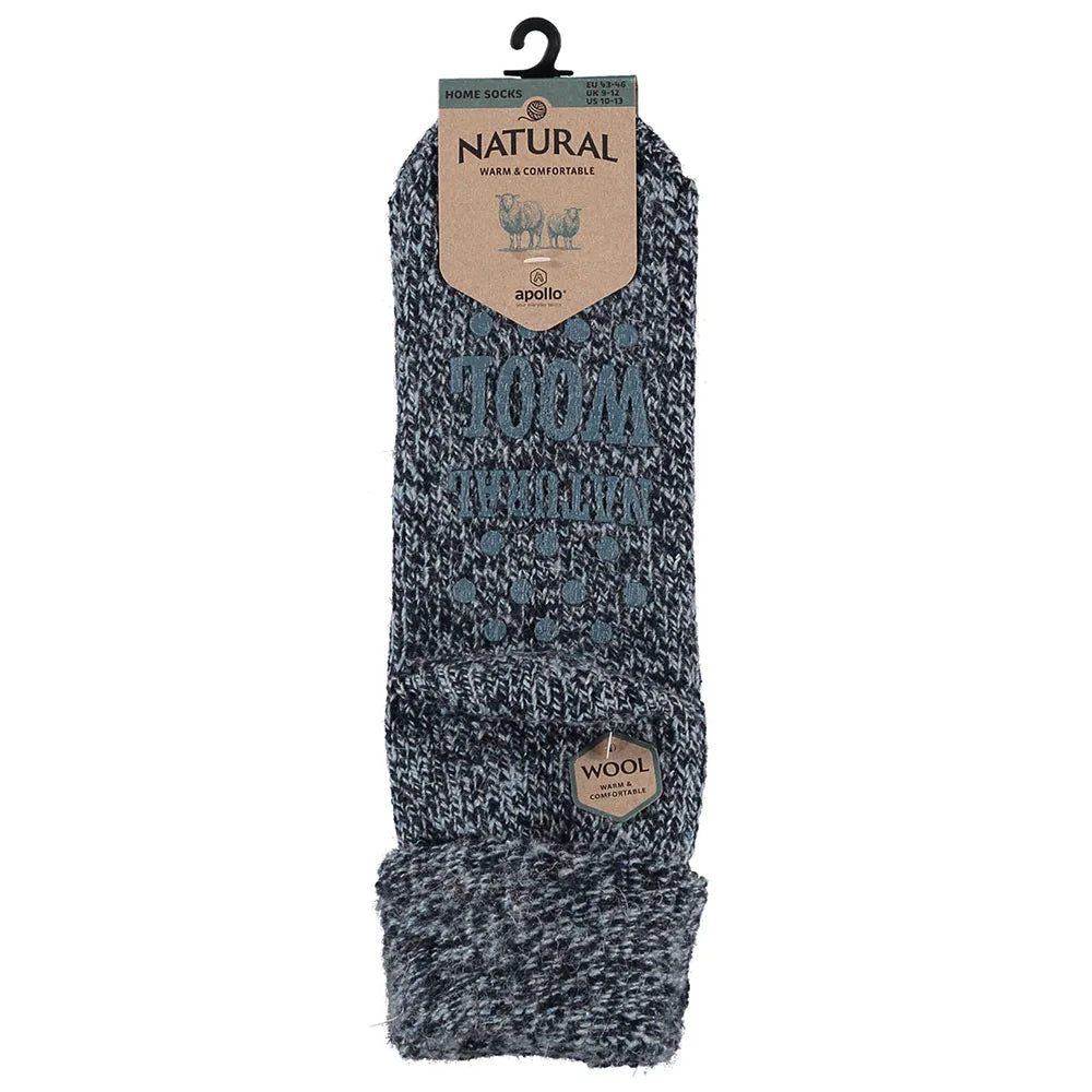 Wollen Antislip Huissokken Navy 39/42