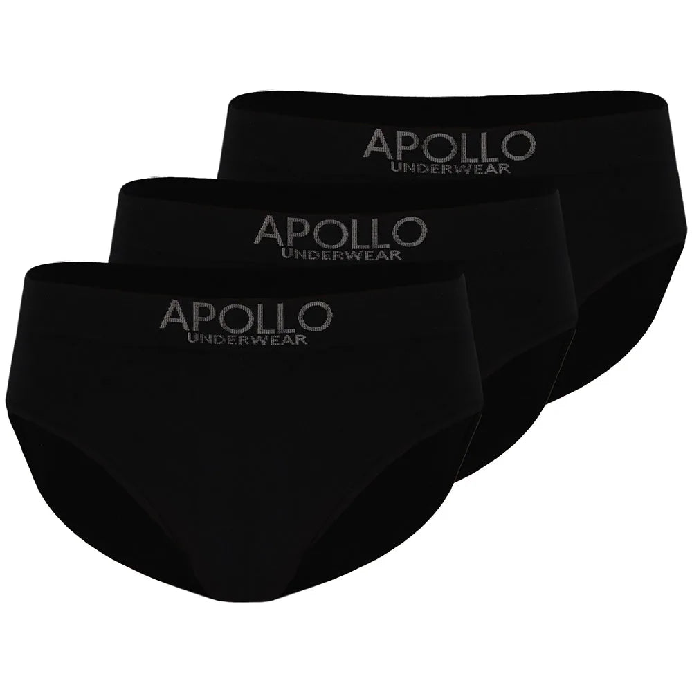 Seamless Briefs Slips heren 3-Pack Zwart L