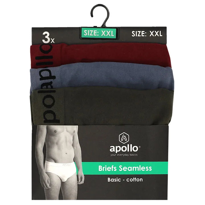 Seamless Briefs Slips heren 3-Pack Assorti Grijs XL