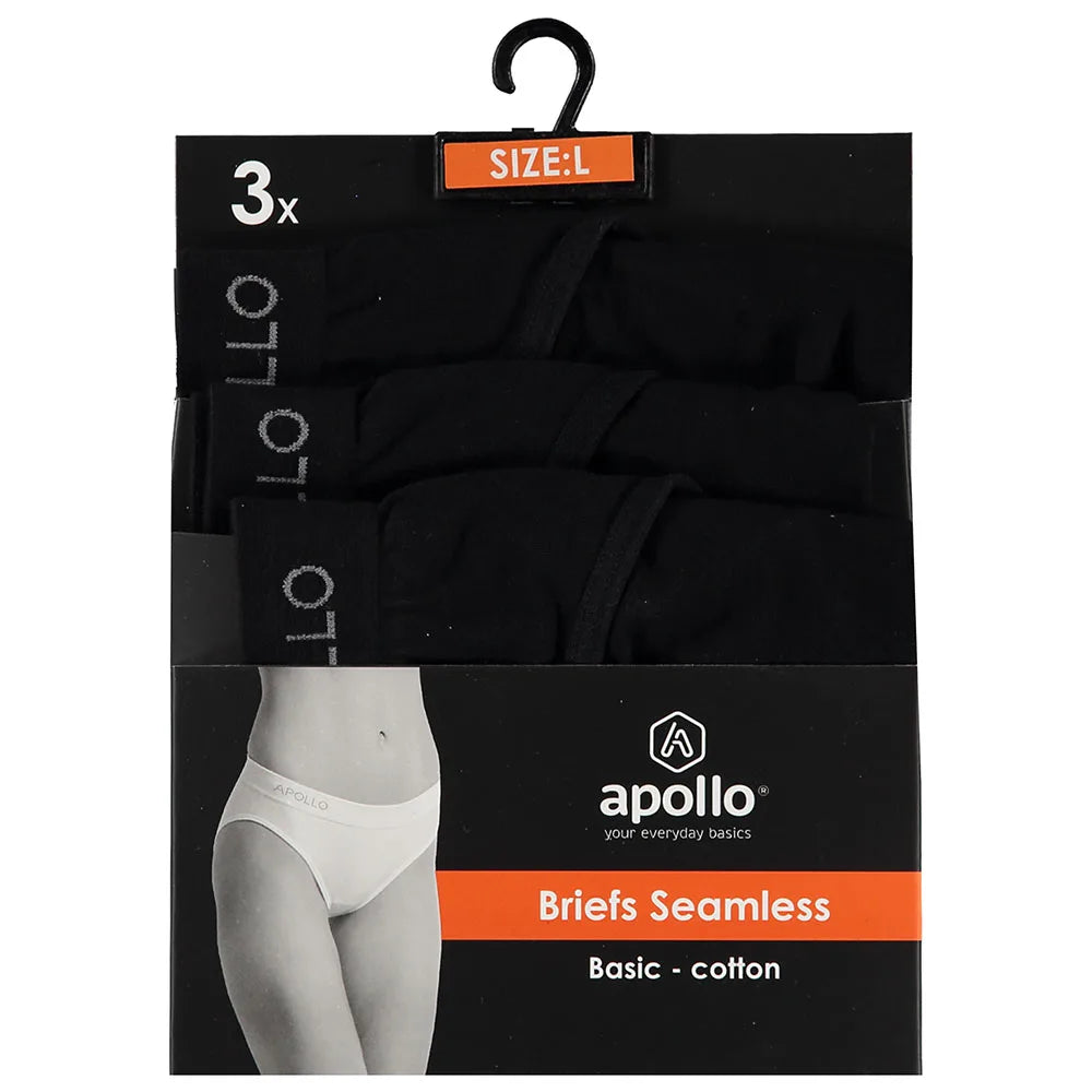Briefs/Slips Seamless Dames 3-Pack Zwart