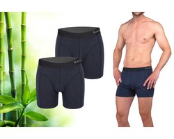 Bamboe Boxershorts Heren 2-Pack Navy/Zwart XXL