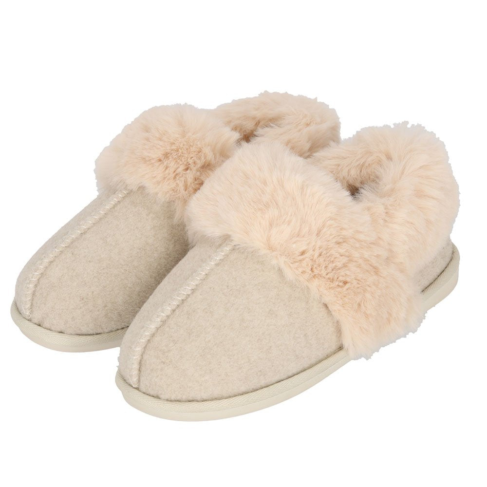 MP - Instap Sloffen Dames | Vilt | Off White | Maat 37/38
