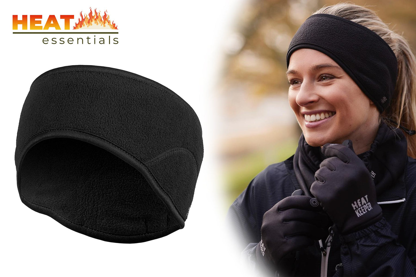 MP - Heat Essentials Thermo Fleece Hoofdband - Zwart One Size