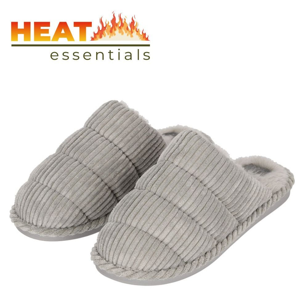 MP - Pantoffels Dames 37 38 - Grijs - Corduroy - Sloffen Dames Maat 37 38