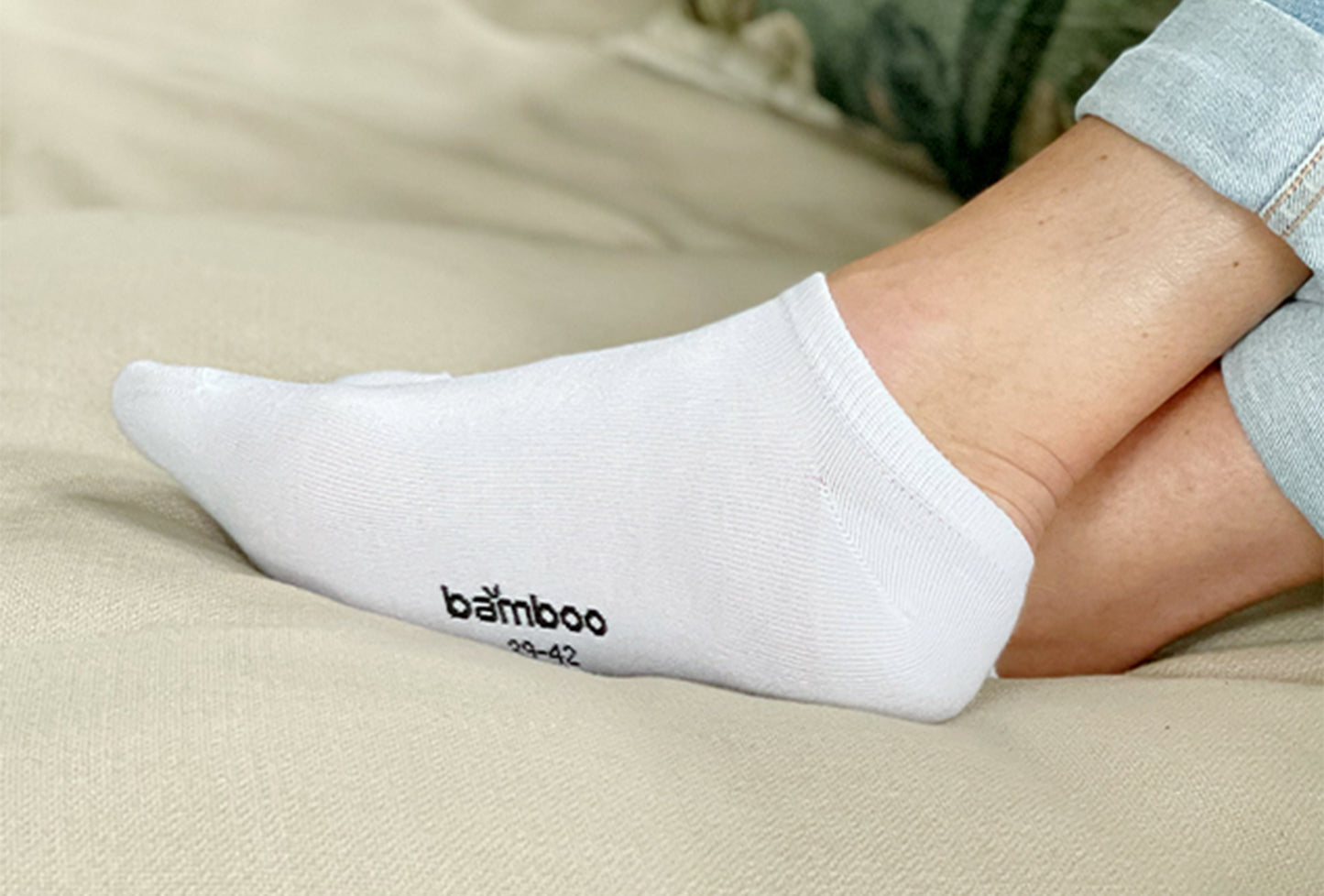 Bamboo Sneakersokken 12-Pack Wit 43-46