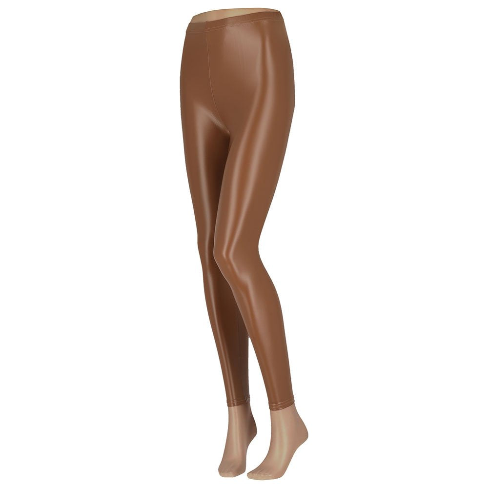 MP - Legging Dames Leather Look – Latex Legging – Bruin - Maat S/M