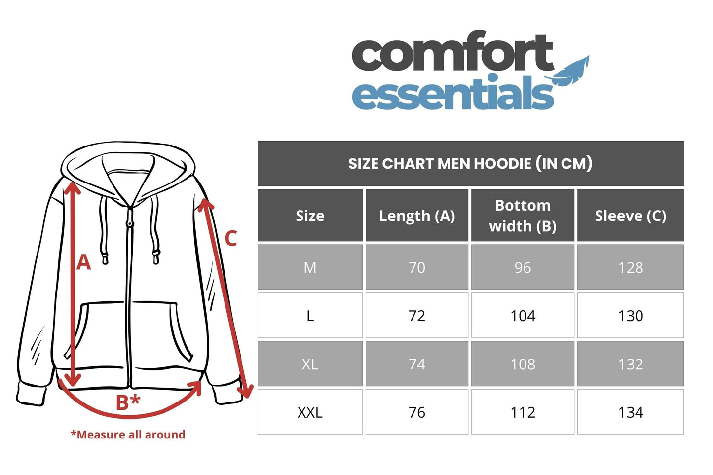Comfort Essentials Heren Hoodie Navy L