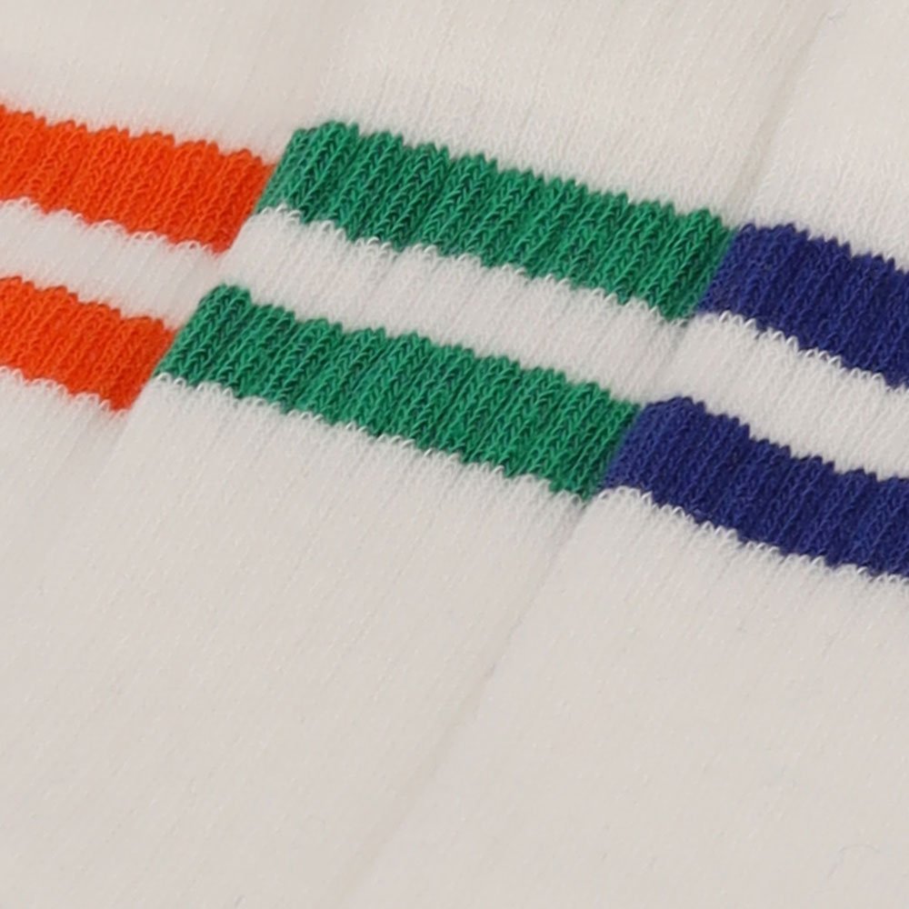 MP - Comfort Essentials - Sportsokken Heren - 3 paar - Wit Met Gekleurde Strepen