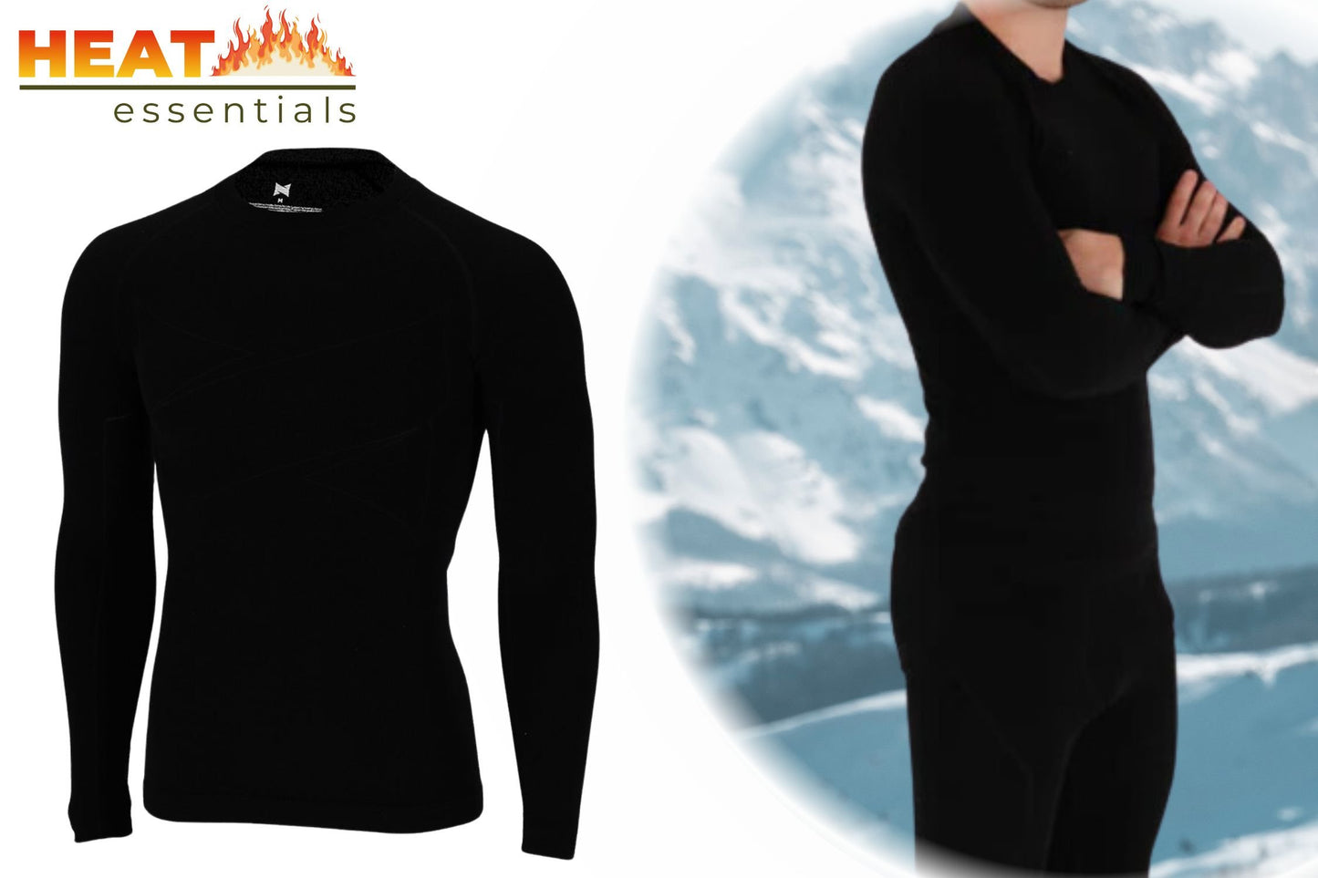 MP - Heat Essentials Thermo Shirt Heren - Merinowol Shirt - Zwart - Maat XL