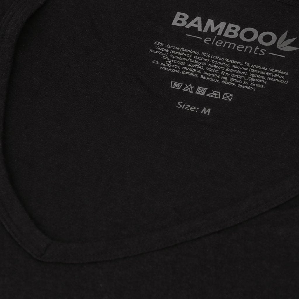 Bamboe Heren T-Shirt Extra Diepe V Hals 2pk Zwart S