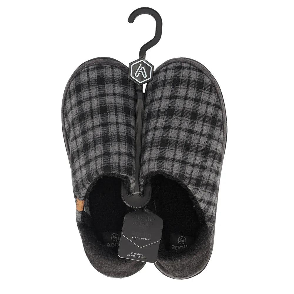 Pantoffels Heren Geruit Zwart 41-42