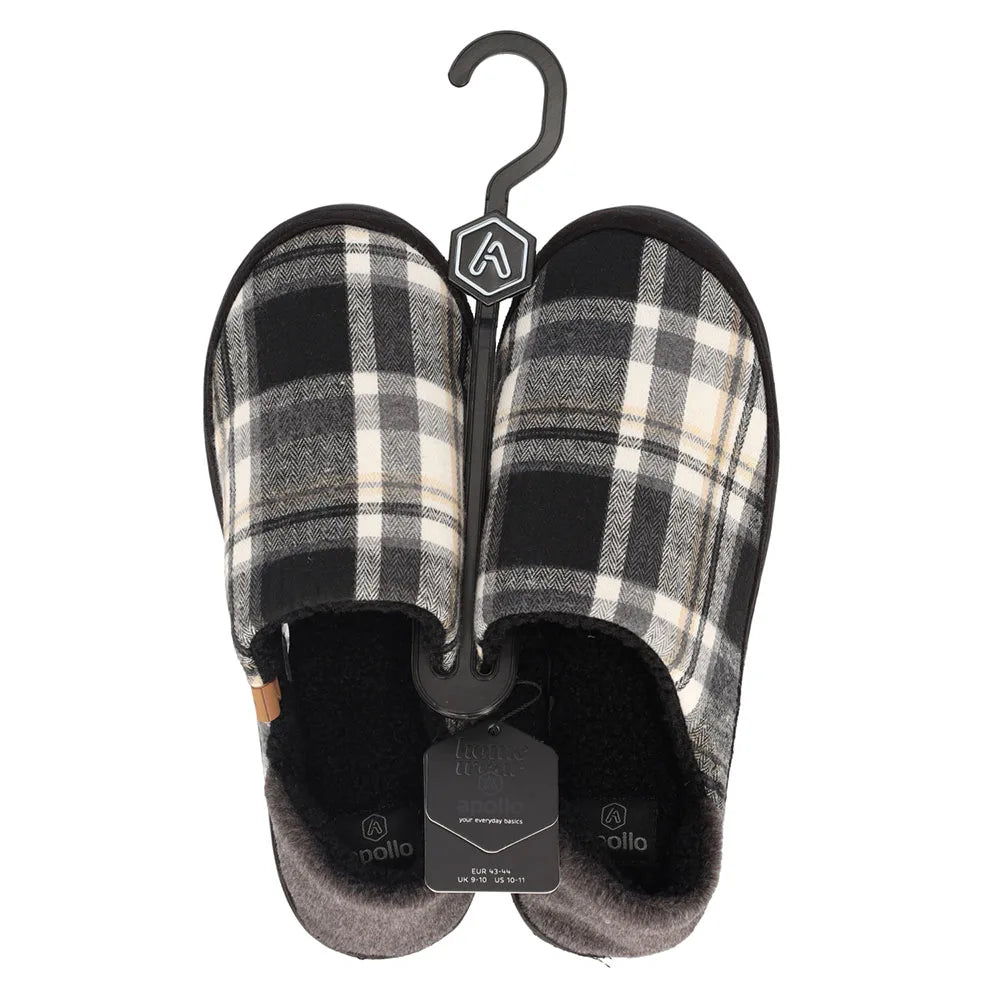Pantoffels Heren Geruit Grijs 41-42