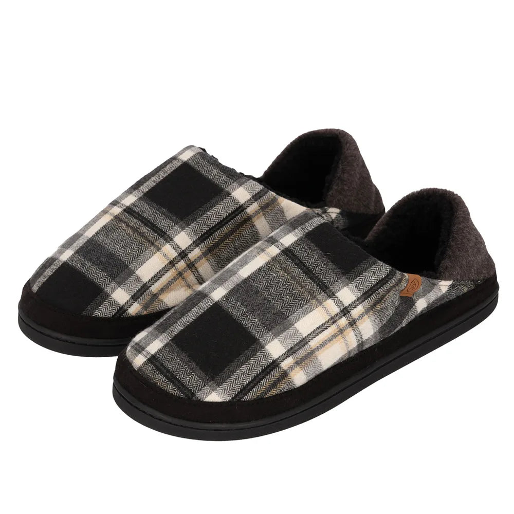 Pantoffels Heren Geruit Grijs
