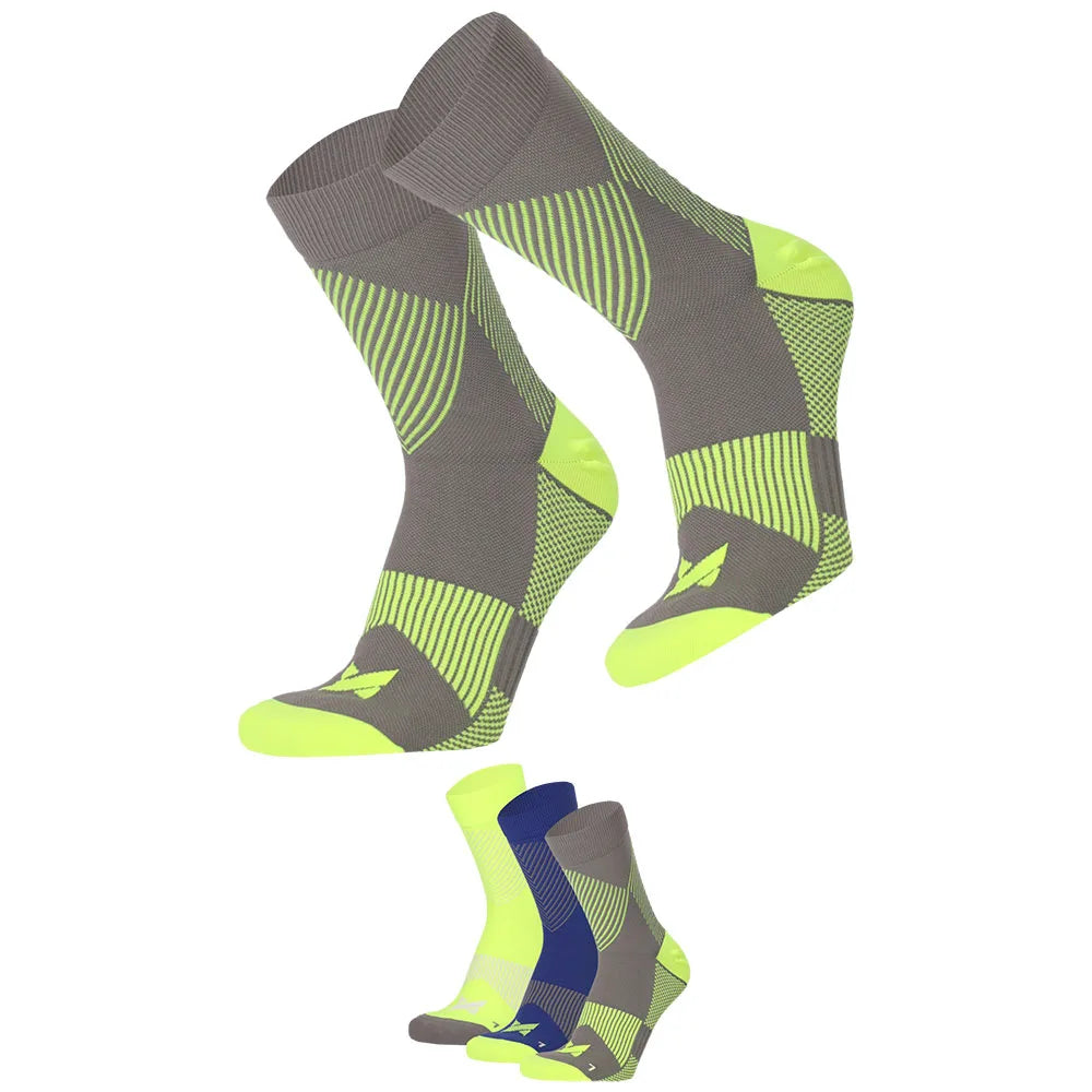 Sport Compressie Sokken Laag 3pk Multi Geel 35/38