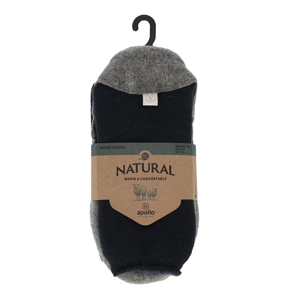 Wollen Pantoffel Sokken Donkerblauw