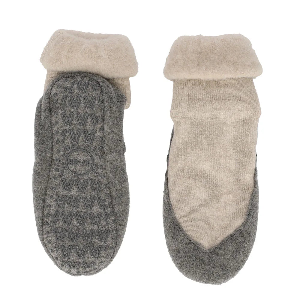 Wollen Pantoffel Sokken Beige 45/46