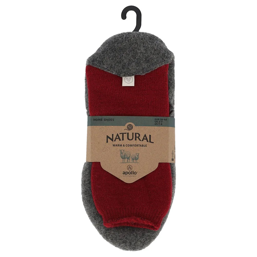 Wollen Pantoffel Sokken Rood 37/38