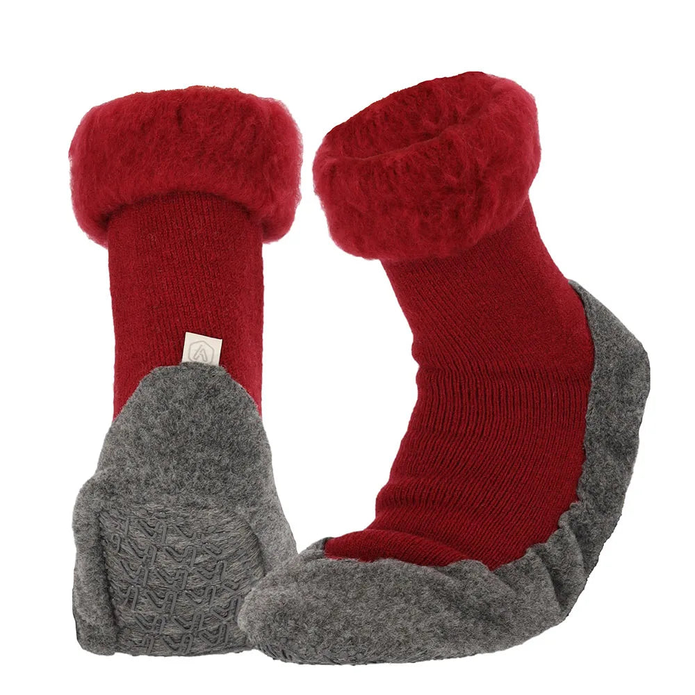 Wollen Pantoffel Sokken Rood 39/40