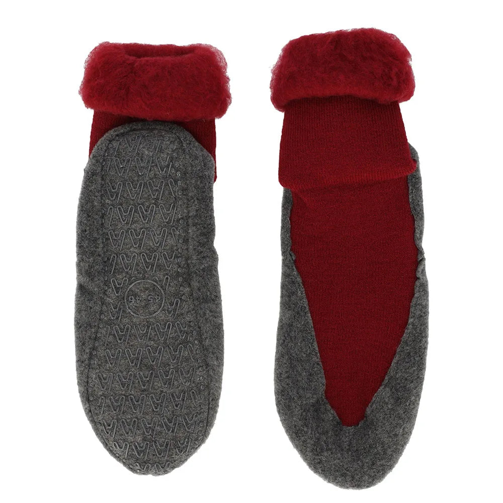Wollen Pantoffel Sokken Rood 41/42
