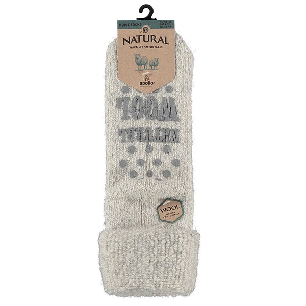 Wollen Antislip Huissokken Grey 43/46