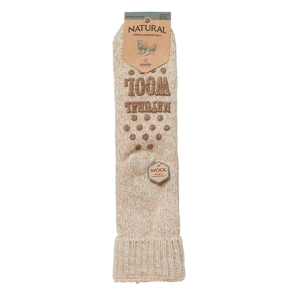 Wollen Antislip Huissokken Beige 43/46