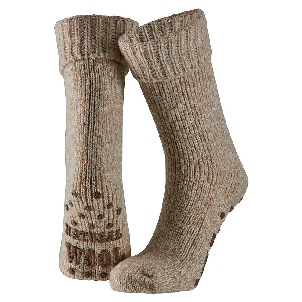 Wollen Antislip Huissokken Beige 39/42