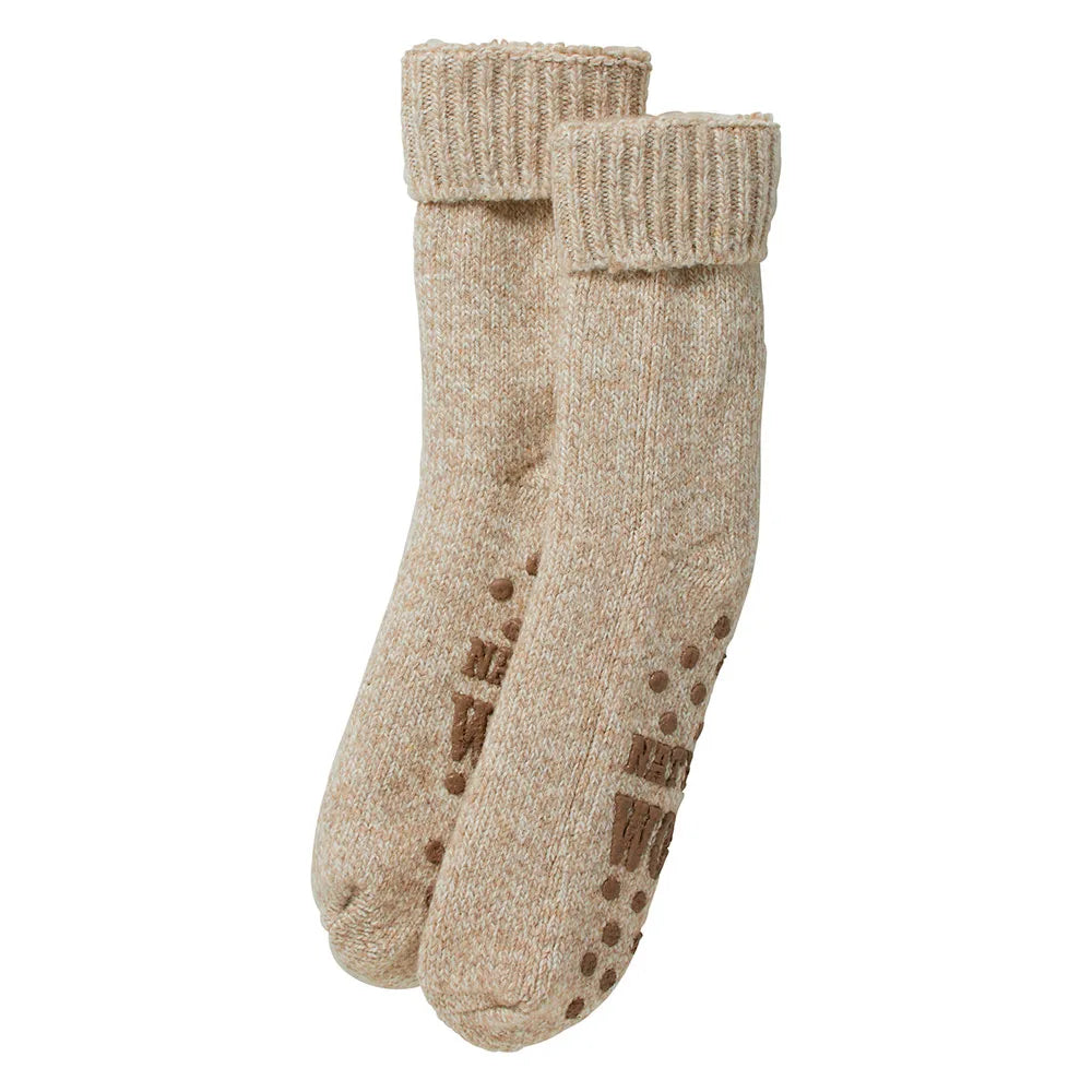 Wollen Antislip Huissokken Beige 35/38