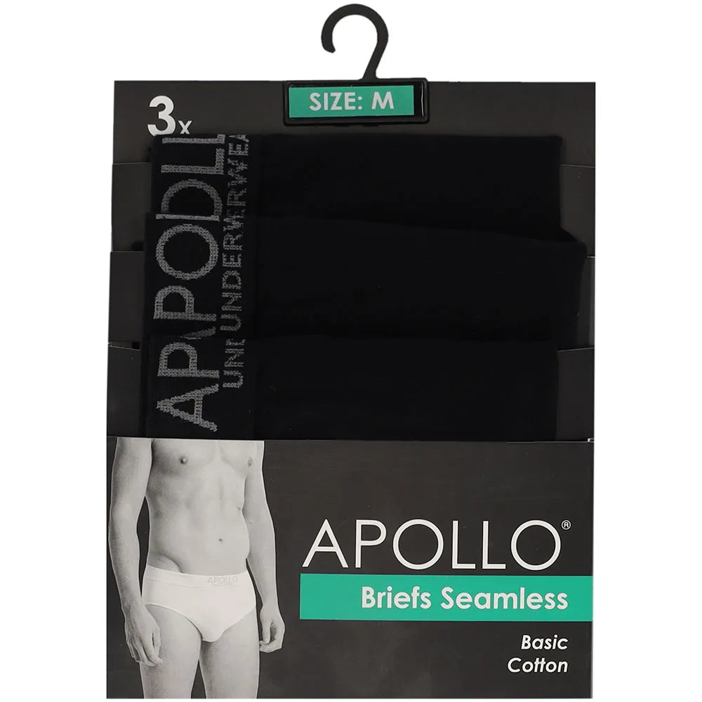 Seamless Briefs Slips heren 3-Pack Zwart XXL